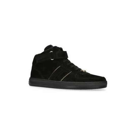 Tom Ford Radcliffe Suede Leather High Top Sneakers (Tenis de Hombre)