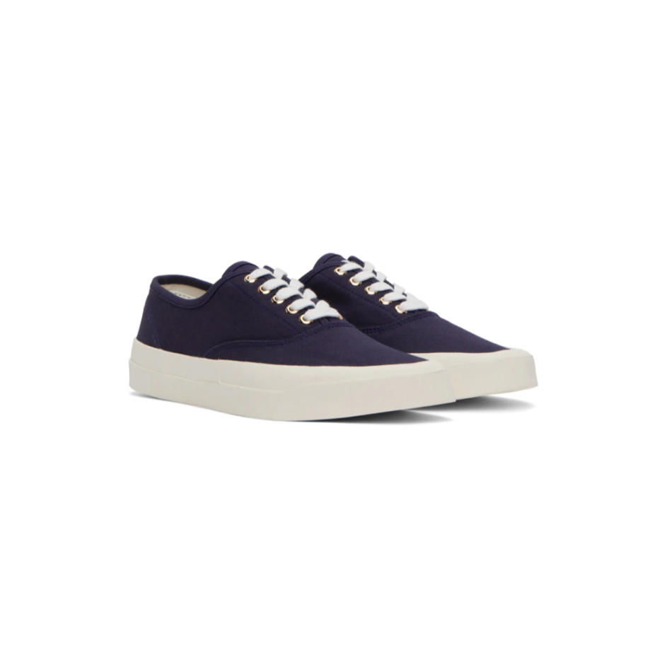 Maison Kitsune Lace up canvas cotton low top (Tenis de Hombre)