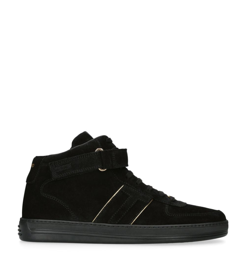 Tom Ford Radcliffe Suede Leather High Top Sneakers (Tenis de Hombre)